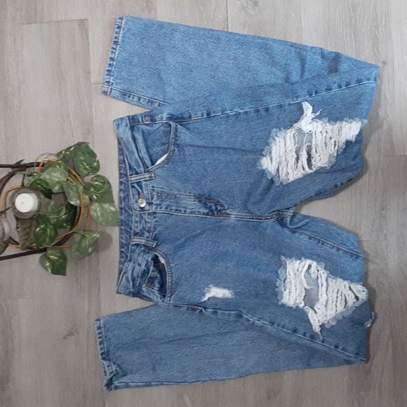 Shein Distressed High Rise Jeans - Picture 1 of 14